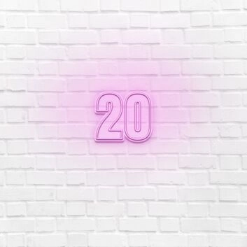 Number Twenty LED Sign
