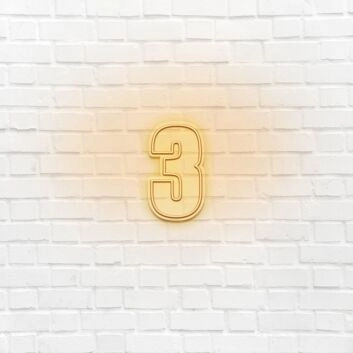 Number Three LED Neon Sign