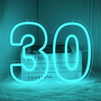 Number Thirty LED Neon Sign