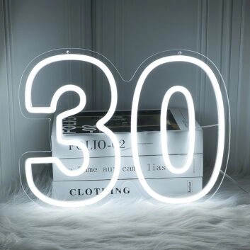 Number Thirty LED Neon Sign