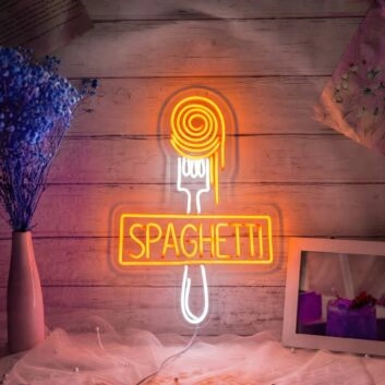 Spaghetti Logo Restaurant Led Neon Sign Spaghetti Neon Led Sign Restaurant Wall Decor