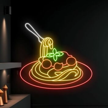 Spaghetti Pasta Led Neon Sign Spaghetti Logo Decor