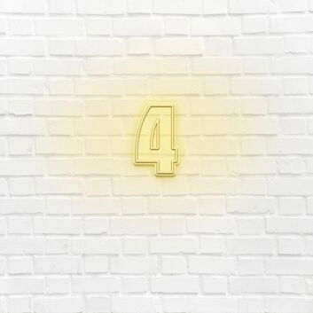 Number Four LED Neon Sign