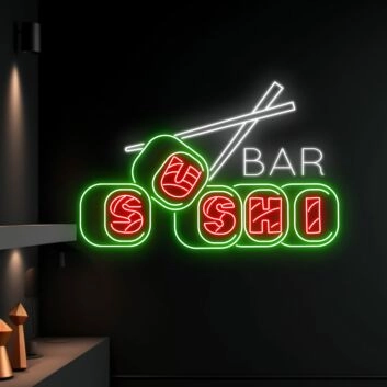 Sushi Hanging Led Neon Sign Light Sushi Store Wall Deco