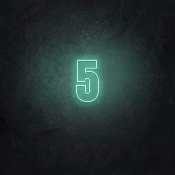 Number Five LED Illuminated Sign