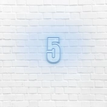 Number Five LED Illuminated Sign