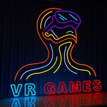 Vr Games Led Neon Sign Gamer Decor Vr Neon Led Sign Vr Games Bar Hanging Led Neon Sign
