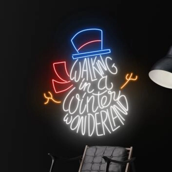 Walking In A Winter Wonderland Led Neon Sign Snowman Christmas Led Sign