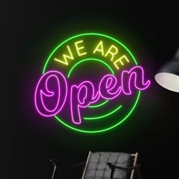 We Are Open Led Neon Sign Restaurant Welcome Decor
