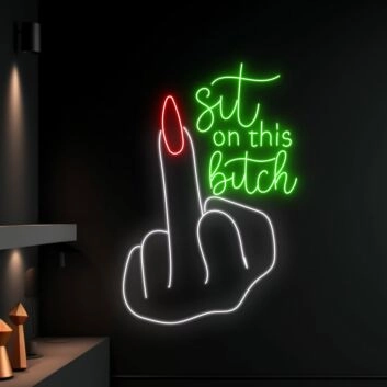 Woman Bar Hanging Led Neon Sign Light Bar Middle Finger