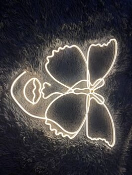 Woman Face Butterfly Animal Lover Neon Light Decor