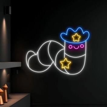 Worm Led Neon Sign Cute Worm Animal Lover Neon Light Restaurant Decor