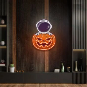 Astronaut Pumpkin Led Uv Neon Sign Halloween Party Wall Decor