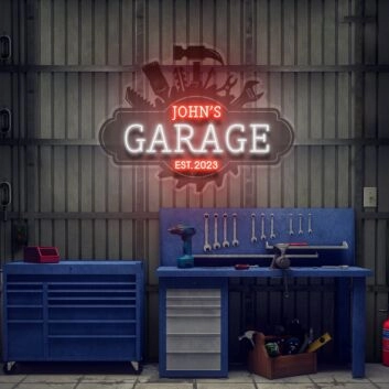Garage Sign For Men Garage Decor Led Uv Neon Sign