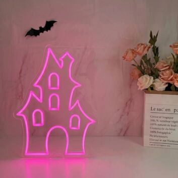 Ghost House Neon Sign Halloween Neon Sign Light Devil S House