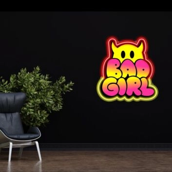 Bad Girl Uv Printed Neon Artwork Embrace Your Rebel Spirit