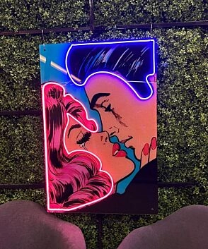 Retro Love Uv Printed X Neon Artwork Nostalgic Charm