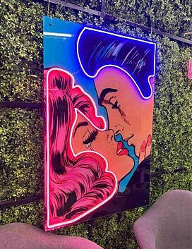 Retro Love Uv Printed X Neon Artwork Nostalgic Charm