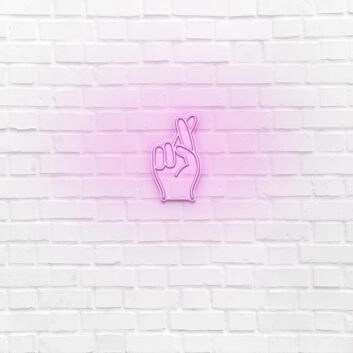 Fingers Crossed LED Sign