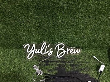 Yulis Brew White LED Neon Sign