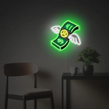 Bundle Of Banknotes LED Neon Acrylic Artwork