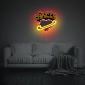 Cancer With Heart LED Neon Acrylic Artwork