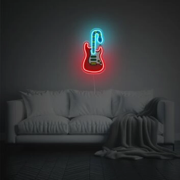 Electric Guitar With Snake LED Neon Acrylic Artwork