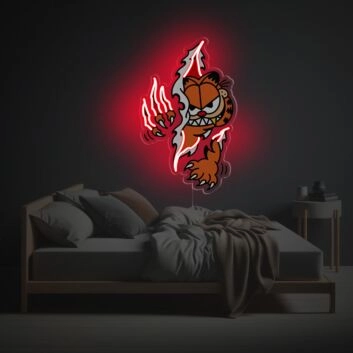 Ferocious Garfield Cat LED Neon Acrylic Artwork