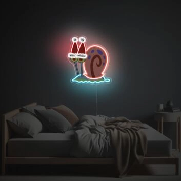 Gary With Christmas Hats LED Neon Acrylic Artwork
