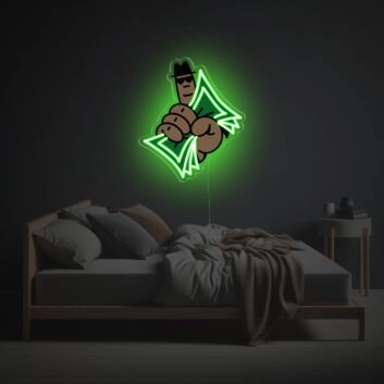 Hand Holding Brunch Of Money LED Neon Acrylic Artwork