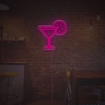 Cocktail With Lemon LED Neon Sign