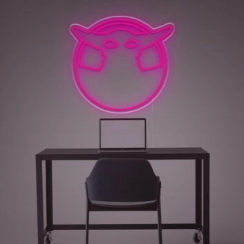 Grogu Silhouette LED Neon Sign