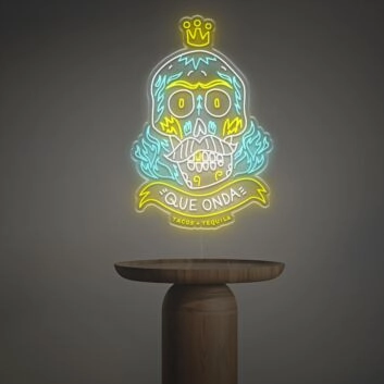 Que Onda Tacos Tequila LED Neon Sign