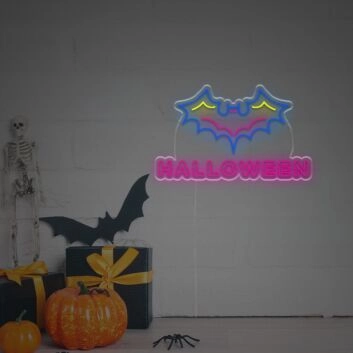 Halloween With Color Bat LED Neon Sign