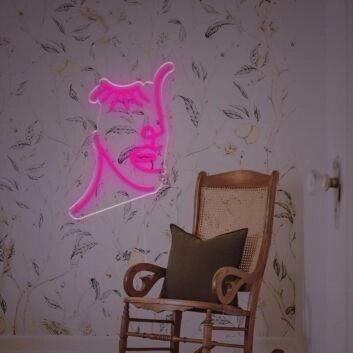 Lady Closing Eye LED Neon Sign
