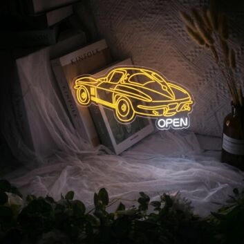 Sports Car Open LED Neon Sign