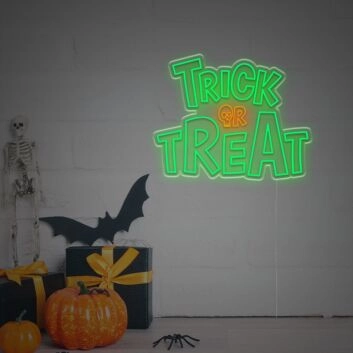 Trick Or Treat With Skull LED Neon Sign