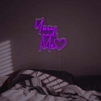 You And Me With Lovely Heart LED Neon Sign