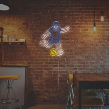 Guy Kicking A Soccer LED Neon Sign