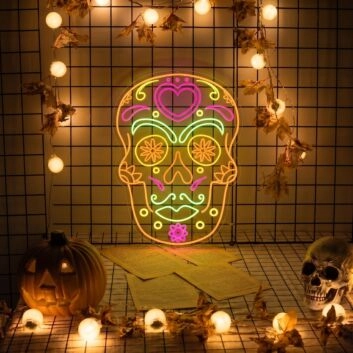 Mexican Sugar Skull LED Neon Sign 40inch