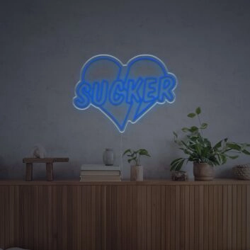 Sucker With Broken Heart LED Neon Sign
