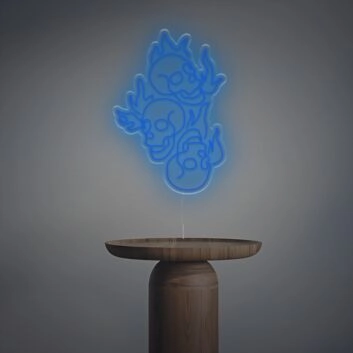 Burning Skull Heads LED Neon Sign