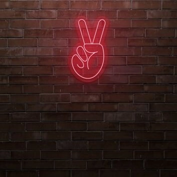 Peace Fingers LED Sign