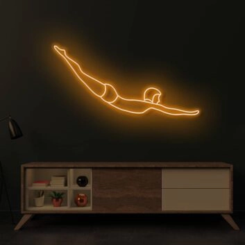Cyan Diver LED Neon Sign