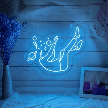 Falling Into Space Neon Sign