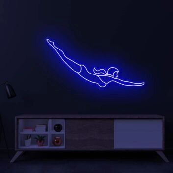 Cyan Blonde Diver LED Neon Sign