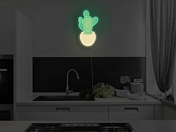 Potted Cactus Neon Sign