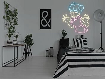 Anime Laughing Girl Neon Sign