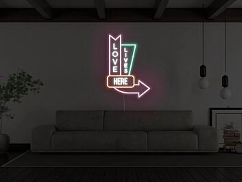 Vintage Love Lives Here Neon Sign