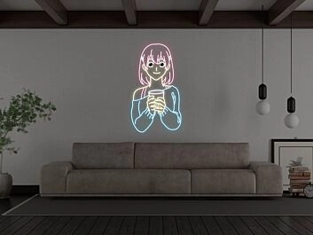 Anime Thirsty Girl Neon Sign